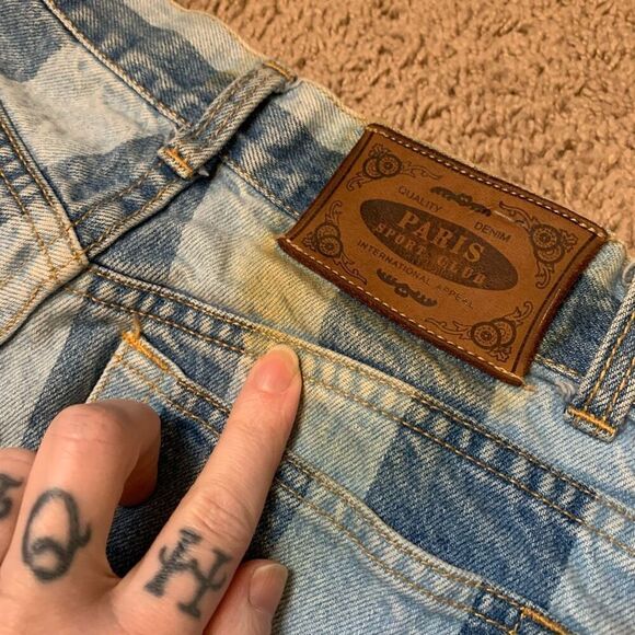 Vintage Paris Sports Slim Straight Jeans 23” Stripe High Rise Tapered - Picture 5 of 10